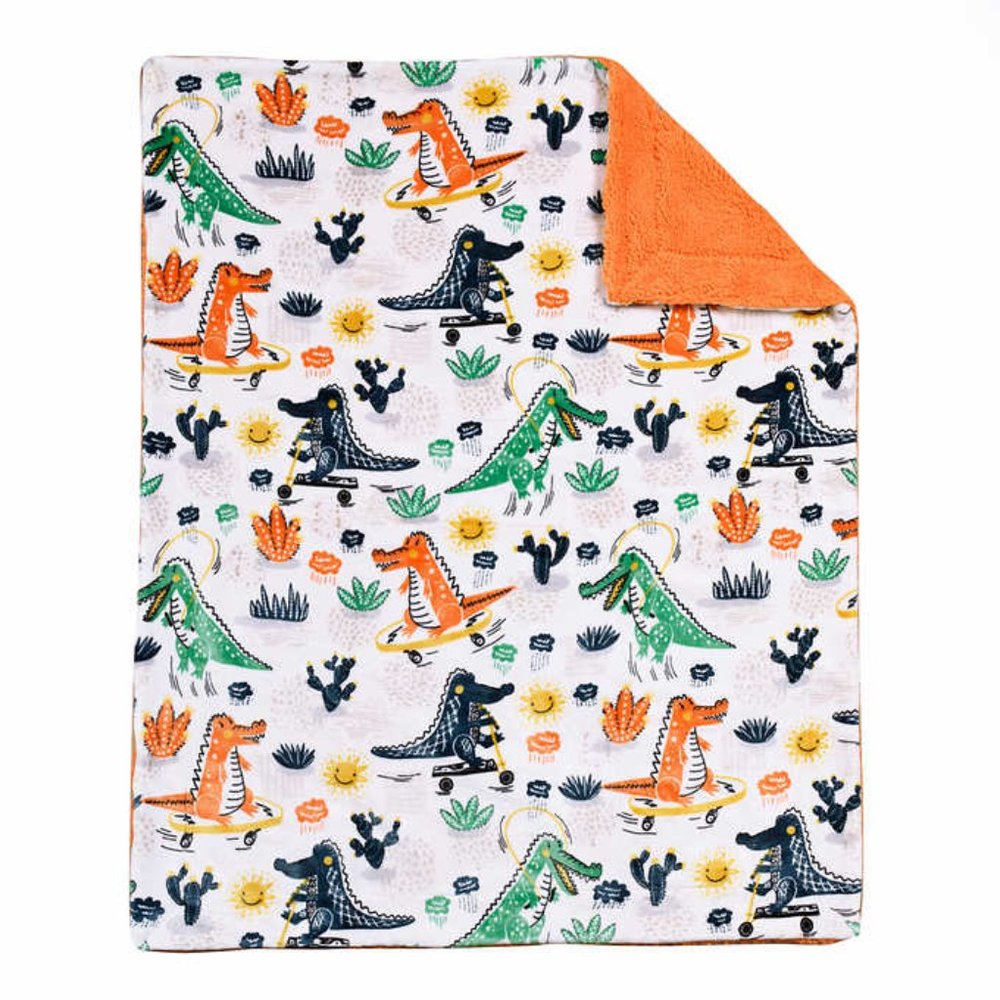 🔥💘Life Comfort Kid’s Ultimate Sherpa Fleece Blanket SEALED - Alligators - Picture 3 of 4